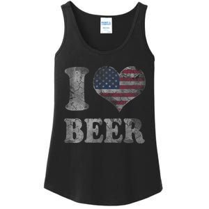 American Flag Beer 4th Of July Usa Ladies Essential Tank