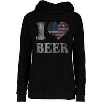 American Flag Beer 4th Of July Usa Womens Funnel Neck Pullover Hood