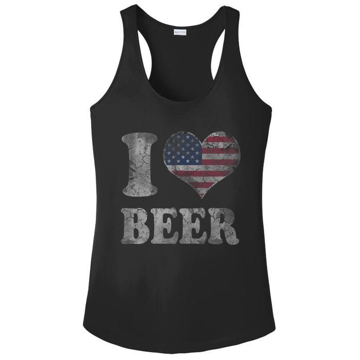 American Flag Beer 4th Of July Usa Ladies PosiCharge Competitor Racerback Tank