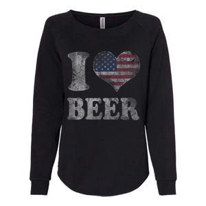 American Flag Beer 4th Of July Usa Womens California Wash Sweatshirt