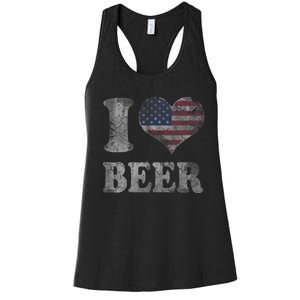 American Flag Beer 4th Of July Usa Women's Racerback Tank