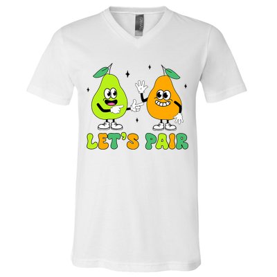 ABA Funny Behavior Analyst Therapist Let's Pair RBT  V-Neck T-Shirt