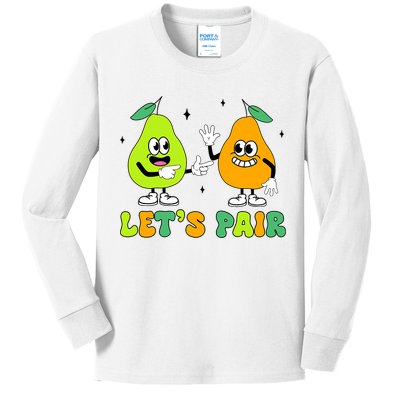 ABA Funny Behavior Analyst Therapist Let's Pair RBT  Kids Long Sleeve Shirt