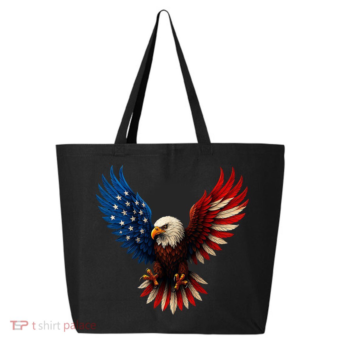 American Flag Bald Eagle Patriotic Eagle 4th Of July USA  25L Jumbo Tote