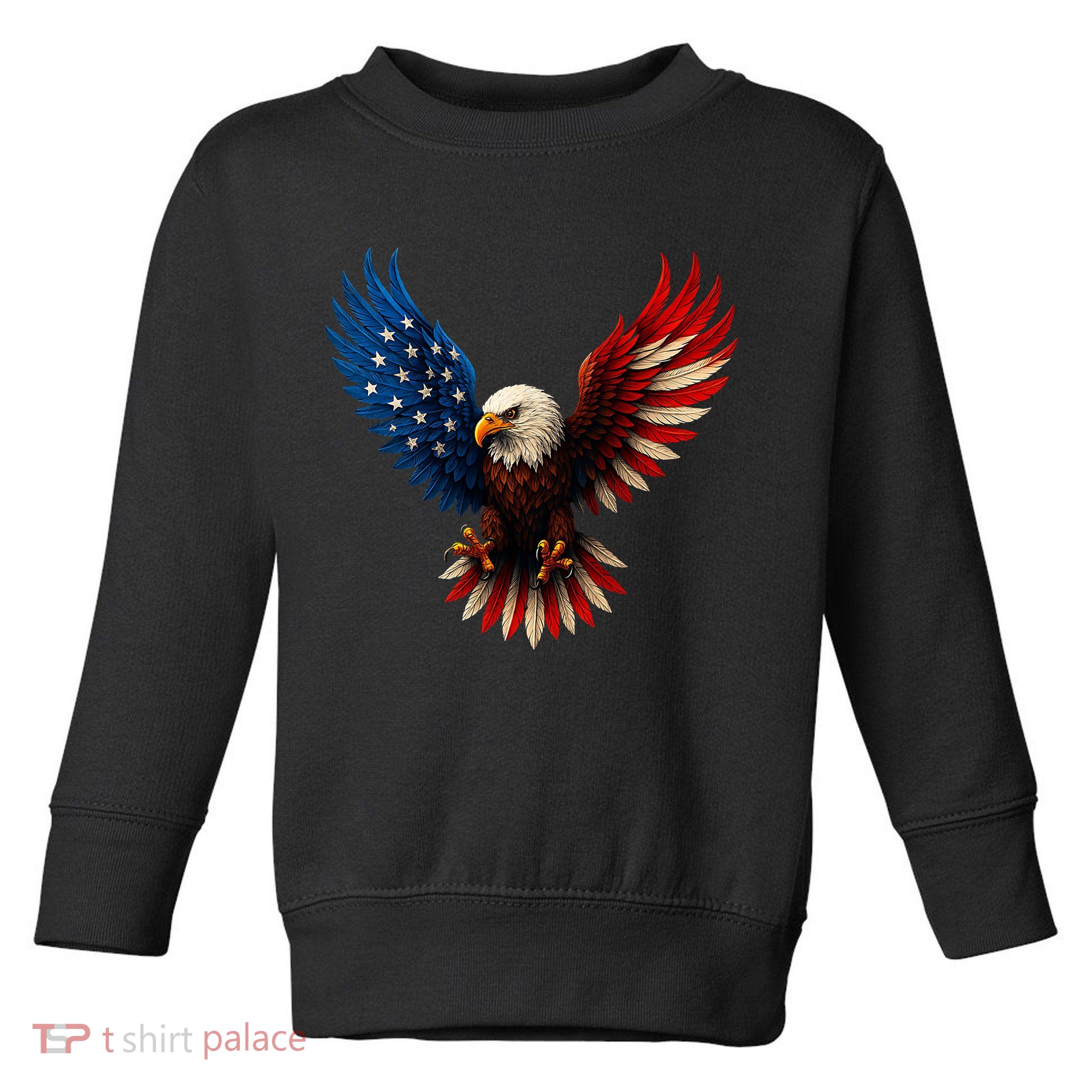 American Flag Bald Eagle Patriotic Eagle 4th Of July USA  Toddler Sweatshirt