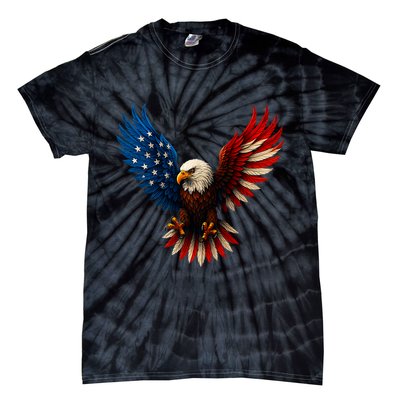 American Flag Bald Eagle Patriotic Eagle 4th Of July USA  Tie-Dye T-Shirt