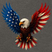 American Flag Bald Eagle Patriotic Eagle 4th Of July USA  Cotton Canvas Backpack