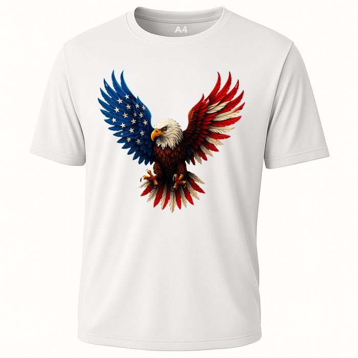 American Flag Bald Eagle Patriotic Eagle 4th Of July USA  Cooling Performance Crew T-Shirt
