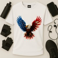 American Flag Bald Eagle Patriotic Eagle 4th Of July USA  Cooling Performance Crew T-Shirt