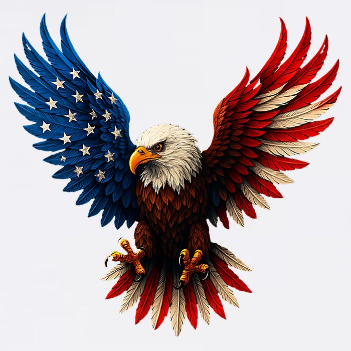 American Flag Bald Eagle Patriotic Eagle 4th Of July USA  Cooling Performance Crew T-Shirt