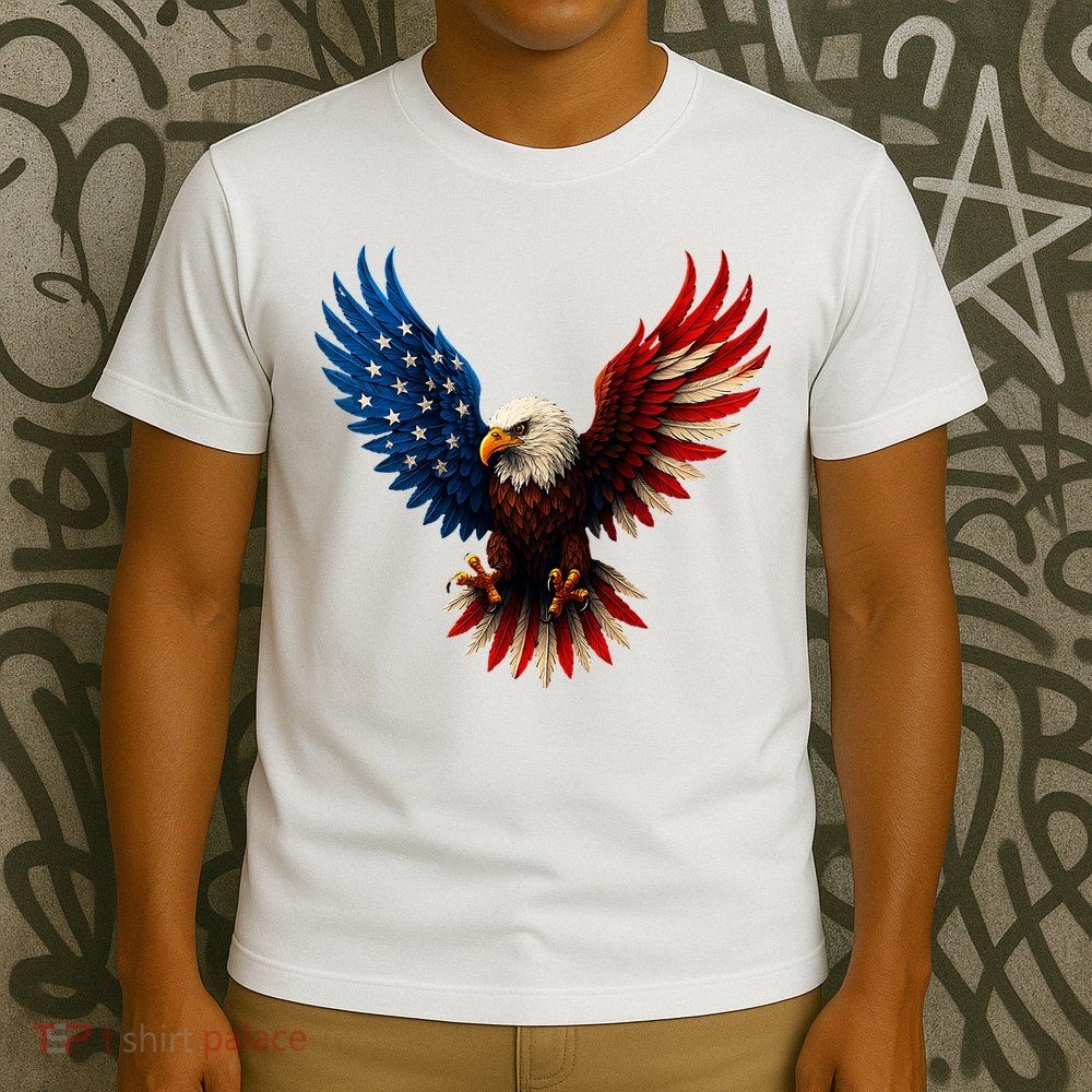 American Flag Bald Eagle Patriotic Eagle 4th Of July USA  T-Shirt
