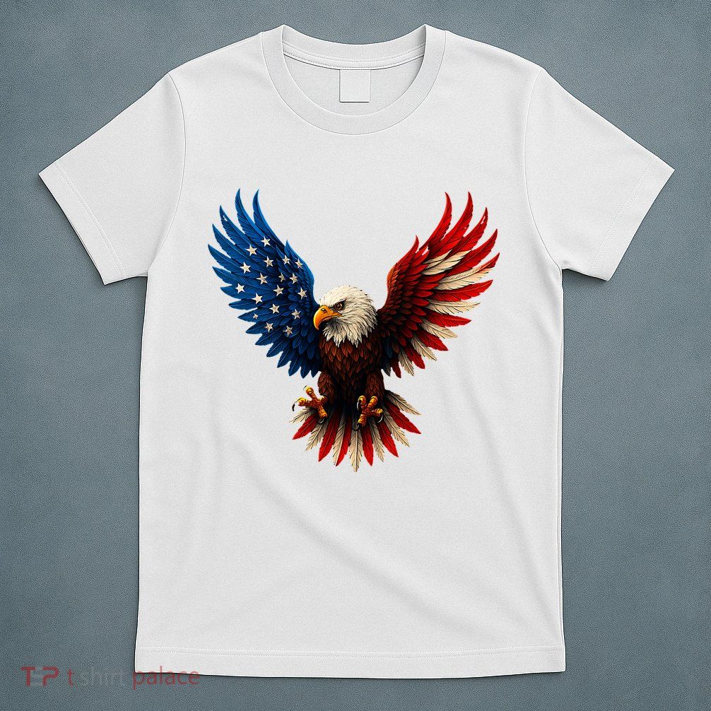 American Flag Bald Eagle Patriotic Eagle 4th Of July USA  T-Shirt