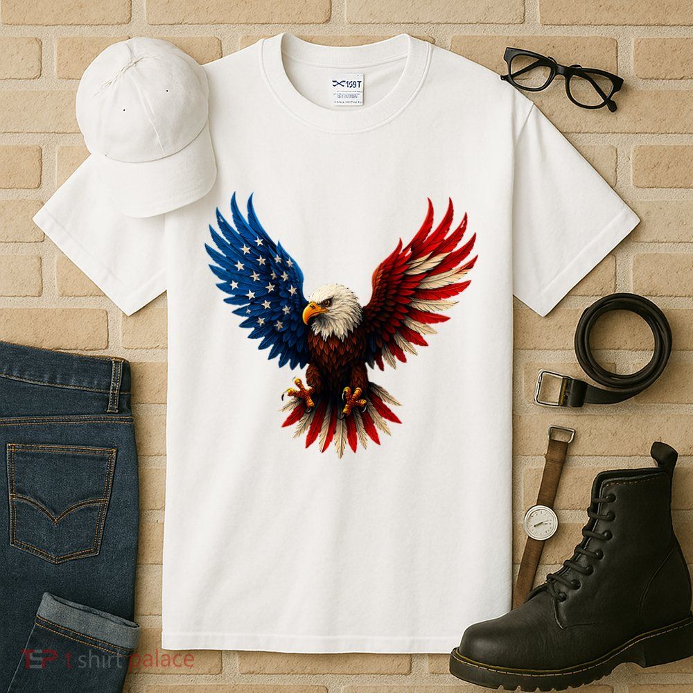 American Flag Bald Eagle Patriotic Eagle 4th Of July USA  Tall T-Shirt