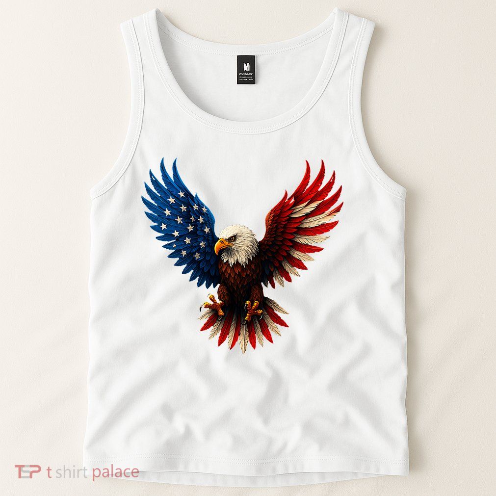 American Flag Bald Eagle Patriotic Eagle 4th Of July USA  Tank Top
