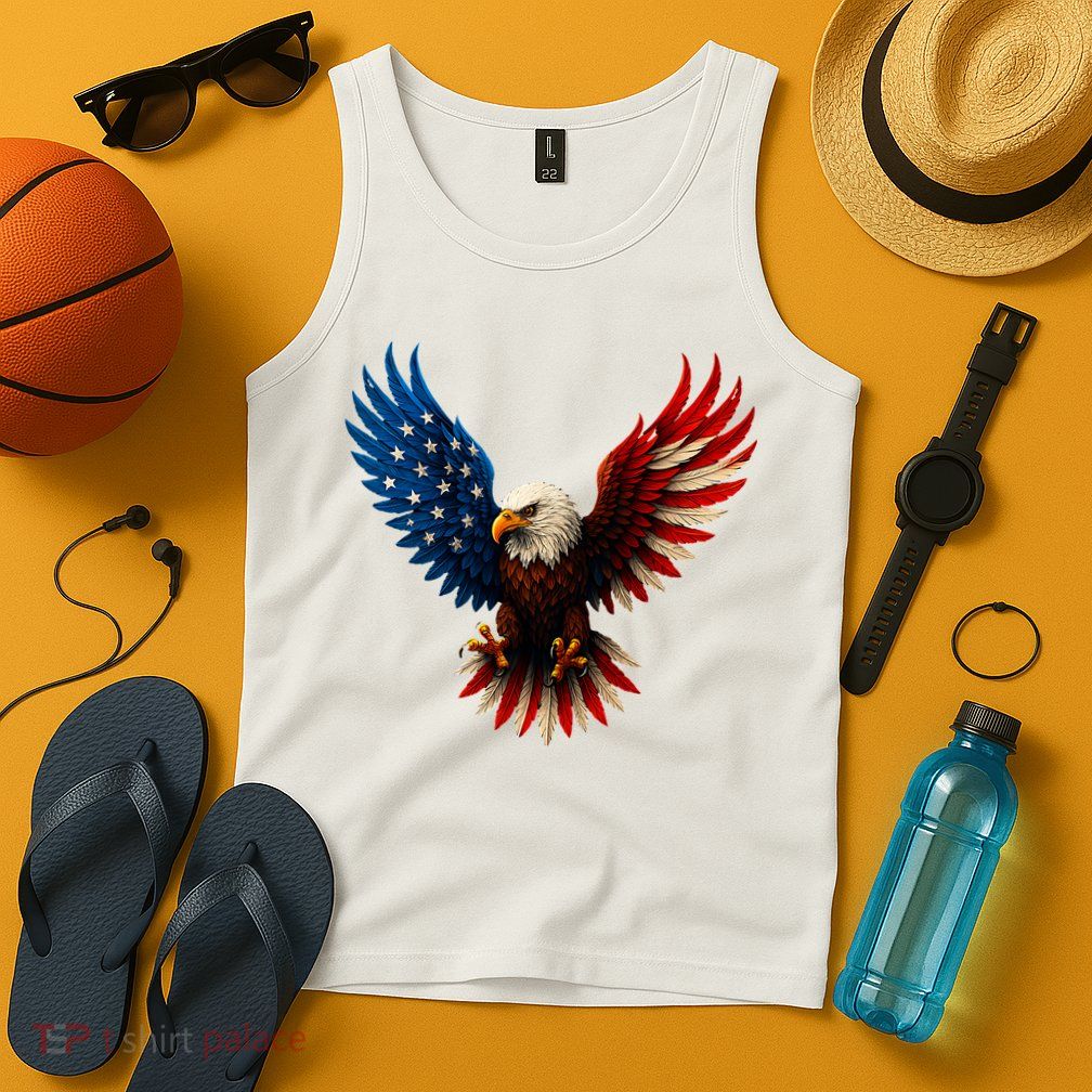 American Flag Bald Eagle Patriotic Eagle 4th Of July USA  Tank Top