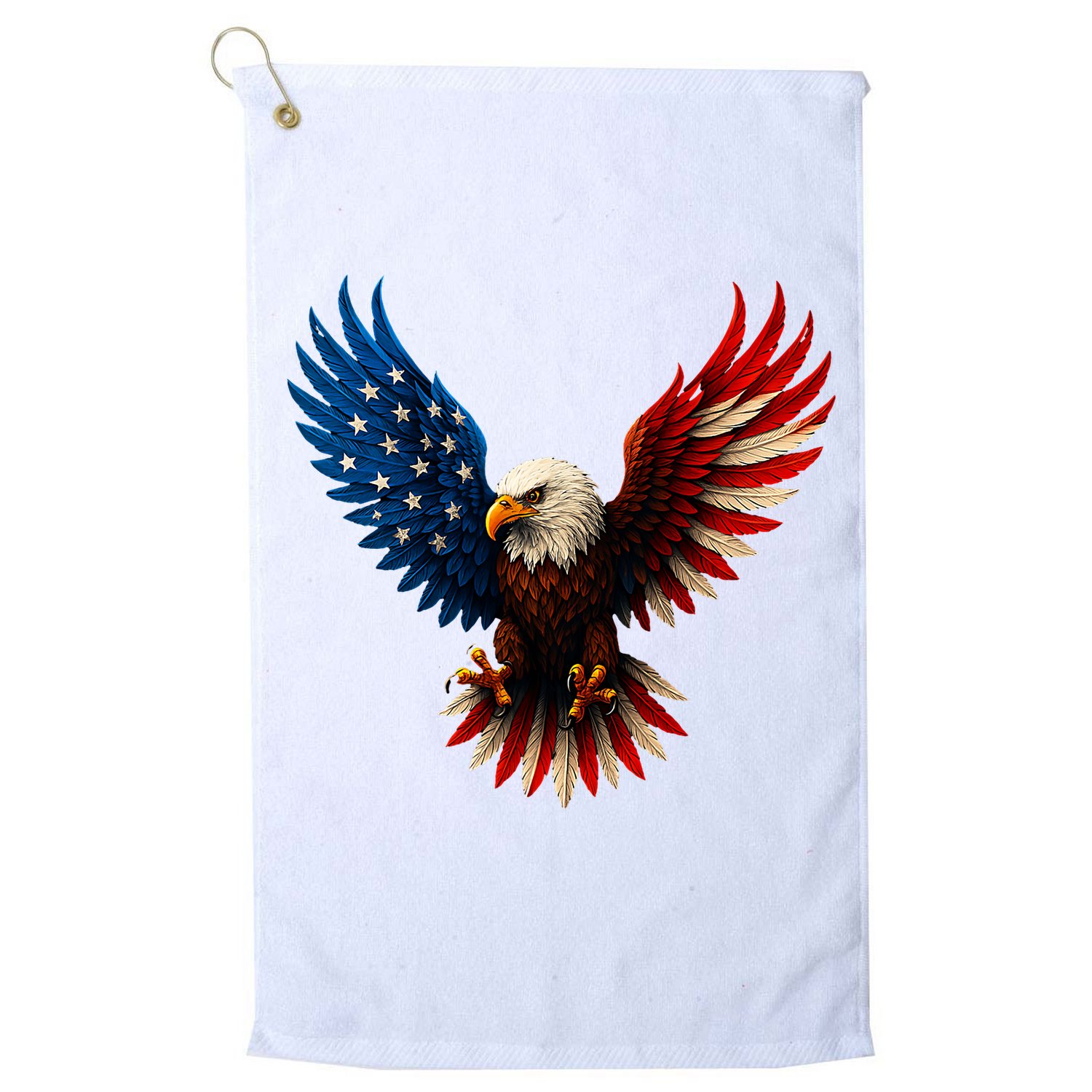 American Flag Bald Eagle Patriotic Eagle 4th Of July USA  Golf Towel