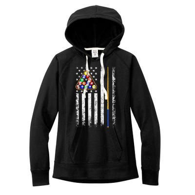 American Flag Billiard Vintage Pool Player Men Women Women's Fleece Hoodie