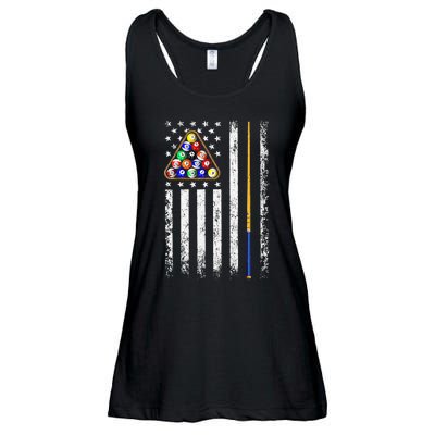 American Flag Billiard Vintage Pool Player Men Women Ladies Essential Flowy Tank