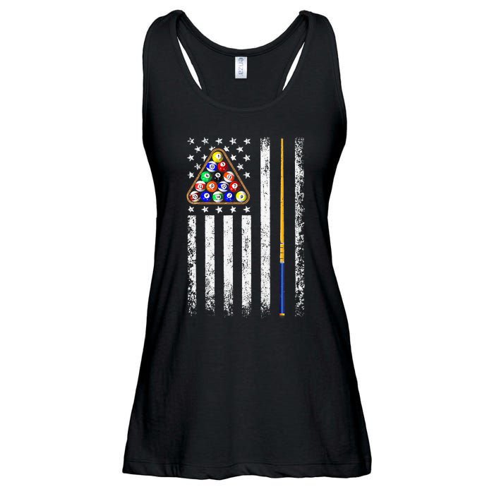 American Flag Billiard Vintage Pool Player Men Women Ladies Essential Flowy Tank