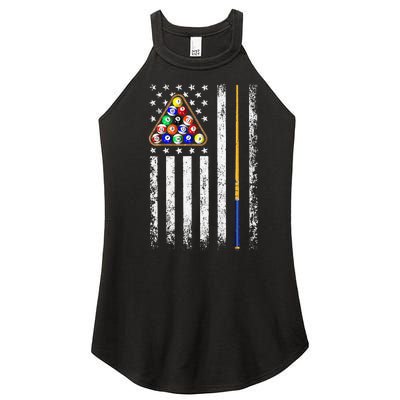 American Flag Billiard Vintage Pool Player Men Women Women's Perfect Tri Rocker Tank