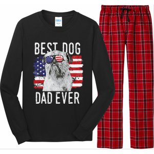 American Flag Best Dog Dad Ever Brussels Griffon Usa Long Sleeve Pajama Set