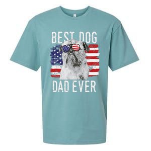 American Flag Best Dog Dad Ever Brussels Griffon Usa Sueded Cloud Jersey T-Shirt