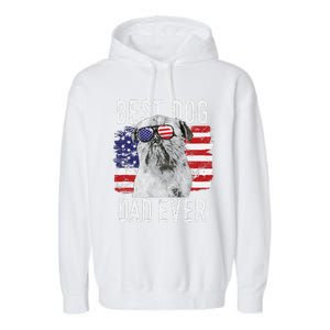 American Flag Best Dog Dad Ever Brussels Griffon Usa Garment-Dyed Fleece Hoodie