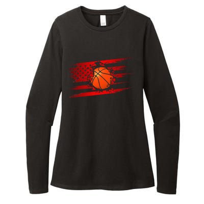 American Flag Basketball Apparel Basketball Womens CVC Long Sleeve Shirt