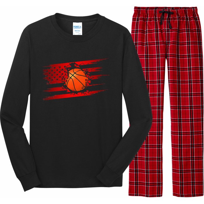 American Flag Basketball Apparel Basketball Long Sleeve Pajama Set