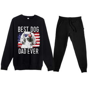 American Flag Best Dog Dad Ever Dachshund Usa Premium Crewneck Sweatsuit Set