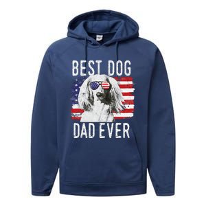 American Flag Best Dog Dad Ever Dachshund Usa Performance Fleece Hoodie