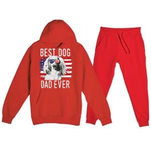 American Flag Best Dog Dad Ever Dachshund Usa Premium Hooded Sweatsuit Set