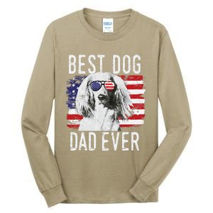 American Flag Best Dog Dad Ever Dachshund Usa Tall Long Sleeve T-Shirt