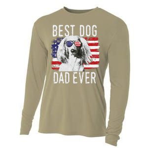 American Flag Best Dog Dad Ever Dachshund Usa Cooling Performance Long Sleeve Crew