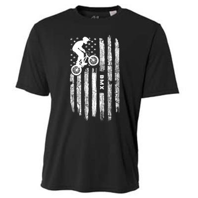 American Flag BMX Clothing BMX Rider Vintage BMX Cooling Performance Crew T-Shirt