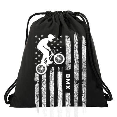 American Flag BMX Clothing BMX Rider Vintage BMX Drawstring Bag