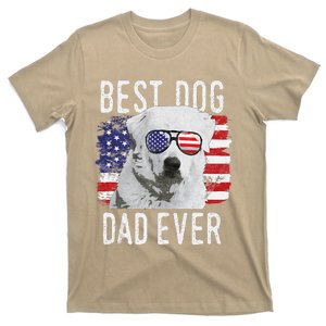 American Flag Best Dog Dad Ever Great Pyrenees Usa T-Shirt