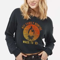 Atf Family Bonfire Waco Tx 93 Waco Siege Branch Davidians Cropped Pullover Crew