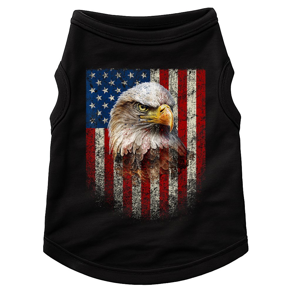 American Flag Bald Eagle Patriotic Red White Blue Doggie Tank