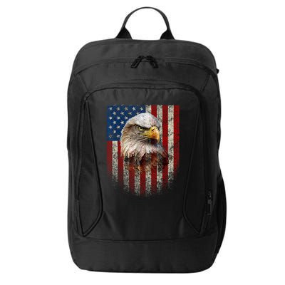 American Flag Bald Eagle Patriotic Red White Blue City Backpack