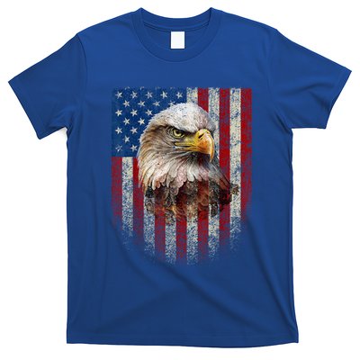American Flag Bald Eagle Patriotic Red White Blue T-Shirt