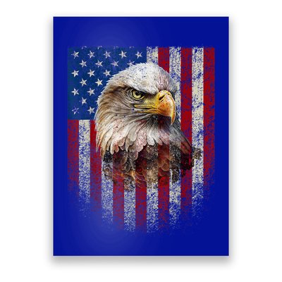American Flag Bald Eagle Patriotic Red White Blue Poster