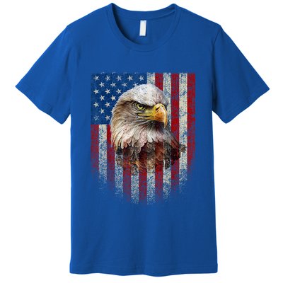 American Flag Bald Eagle Patriotic Red White Blue Premium T-Shirt