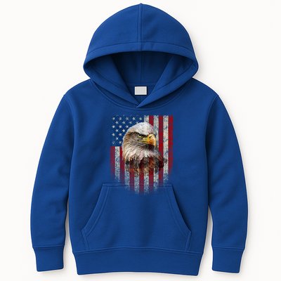 American Flag Bald Eagle Patriotic Red White Blue Kids Hoodie