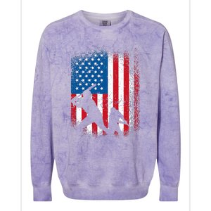 American flag baseball design USA flag baseball Colorblast Crewneck Sweatshirt