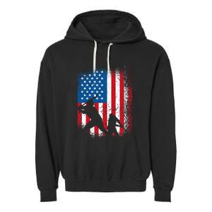 American flag baseball design USA flag baseball Garment-Dyed Fleece Hoodie