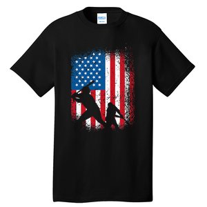 American flag baseball design USA flag baseball Tall T-Shirt