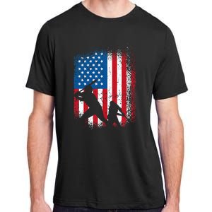 American flag baseball design USA flag baseball Adult ChromaSoft Performance T-Shirt