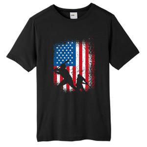 American flag baseball design USA flag baseball Tall Fusion ChromaSoft Performance T-Shirt