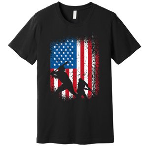 American flag baseball design USA flag baseball Premium T-Shirt